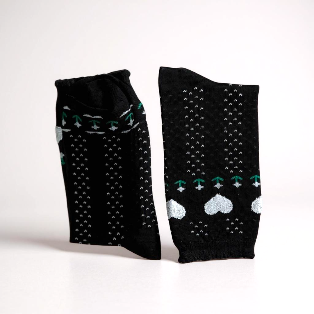 Heart printed socks