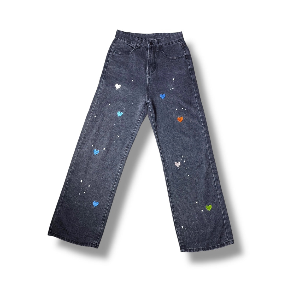 Heart Black Denim